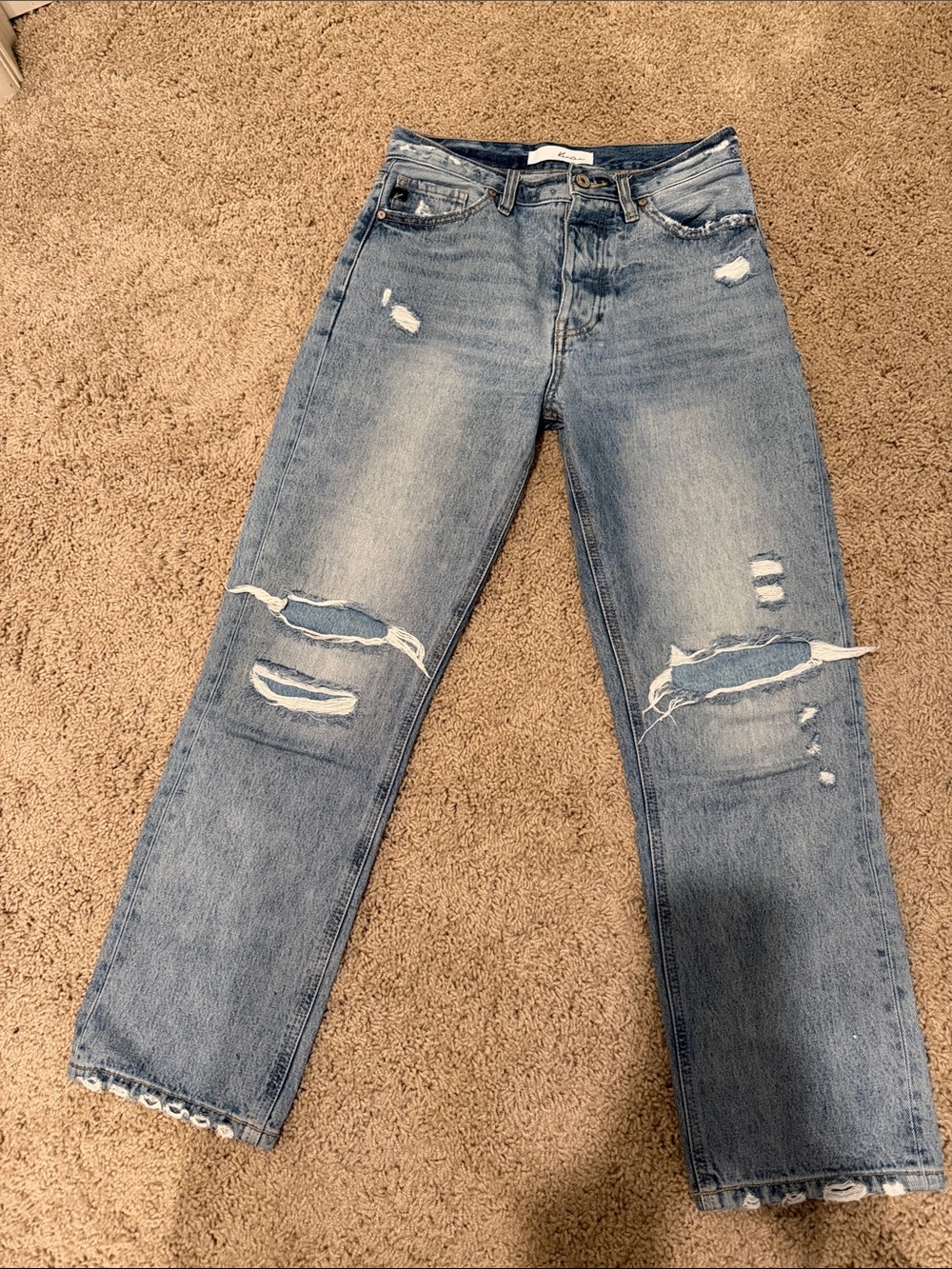 KanCan Light Blue Distressed Ankle Jeans